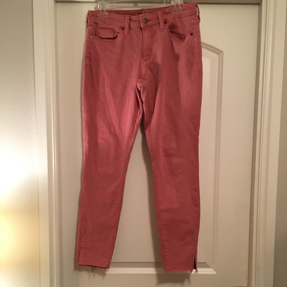 Salmon skinny jeans